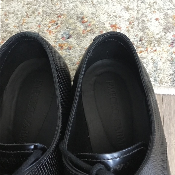 Emporia Armani Man’s Black leather shoe $150 size8